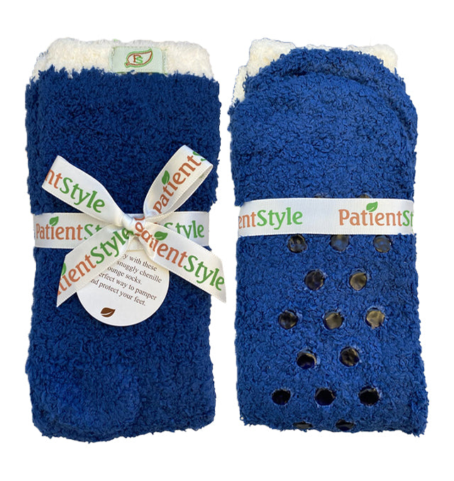 PatientStyle Slipper Socks - Navy-Pack 3