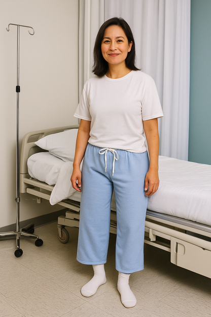 Unisex Patient Drawstring Pants (Medium, Light Blue)