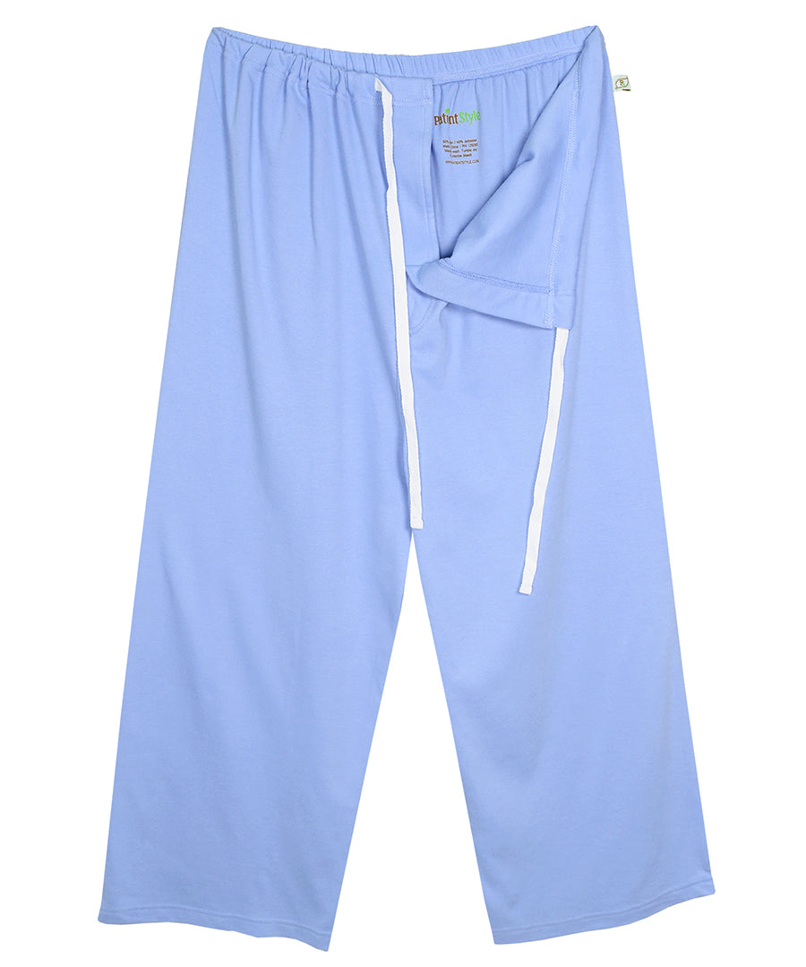 Unisex Patient Drawstring Pants (Medium, Light Blue)